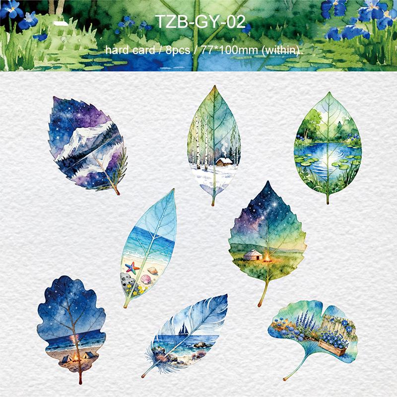 JIANWU Leaf Viewing Series Vintage Maple Leaf Scene Landscape Material Collage Scrapbook Sticker Creative DIY Journal Stationery