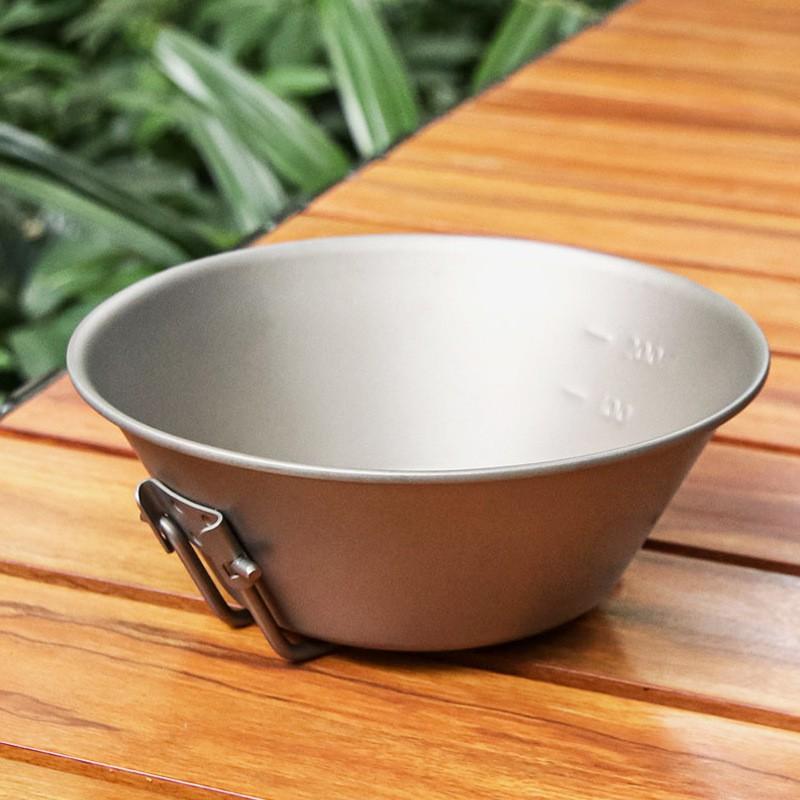 Titanium Camping Bowl 300ml 450ml Foldable Lightweight Outdoor Travel Set 1-2 Persons