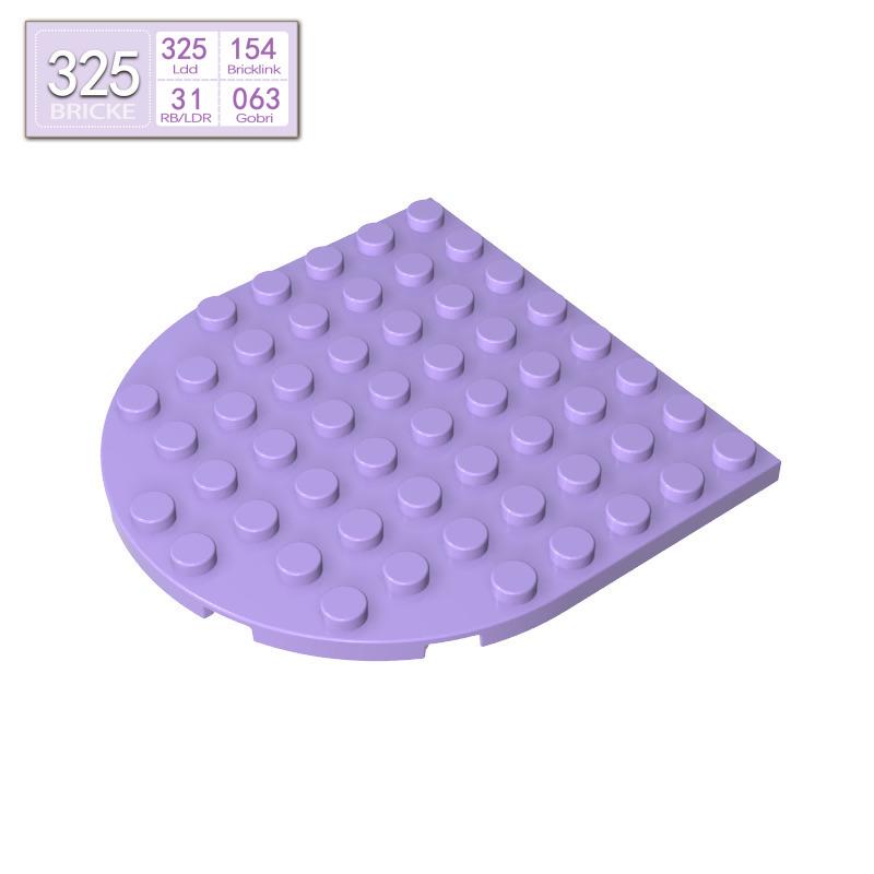 

BRICKE 41948 8x8 Half-Round Plate Compatible with LEGO, MOC Building Block Accessory Piece світло-фіолетового кольору