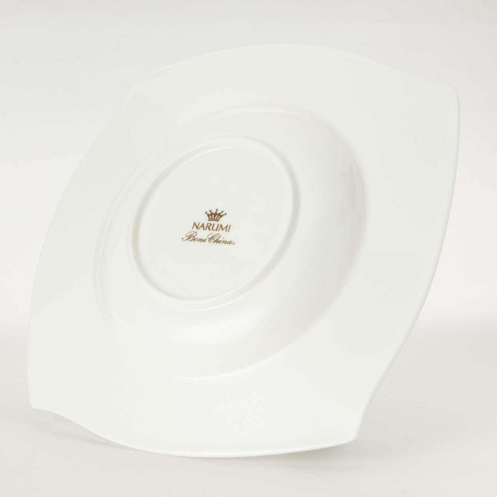 NARUMI Forte White 30cm Quadratische Suppen-Mikrowellenplatte, Rand, Servieren, Sicher, 50460-5248
