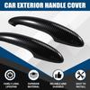 Mini Door Handle Covers: Carbon Fiber Texture, ABS Material, Outer Pull Style.