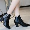 Fashion Short Boots Women's Autumn Winter Retro Thick Heel High-heeled Side Zipper Boots Large Size Simple Comfortable Women's Shoes
