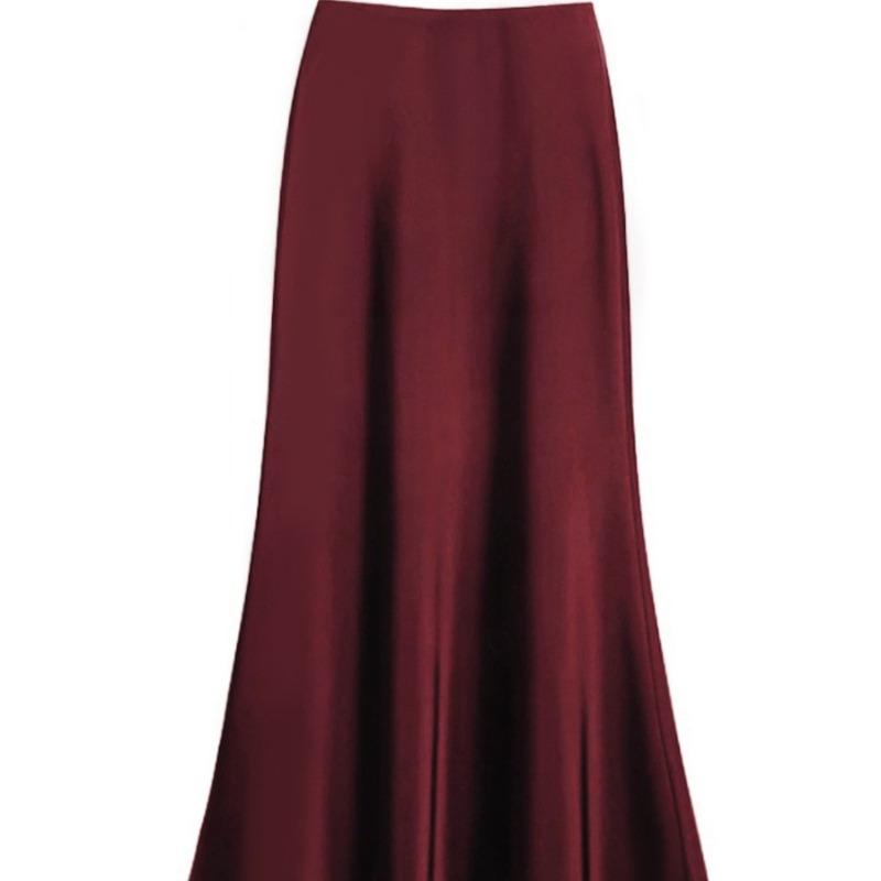 Jarní novinka Slim Fit Saténové sukně s vysokým pasem Dámská Móda Léto Jednobarevné Volné Dlouhá sukně do A Dámská Elegantní Dámská sukně s vysokým pasem Ležérní 25957