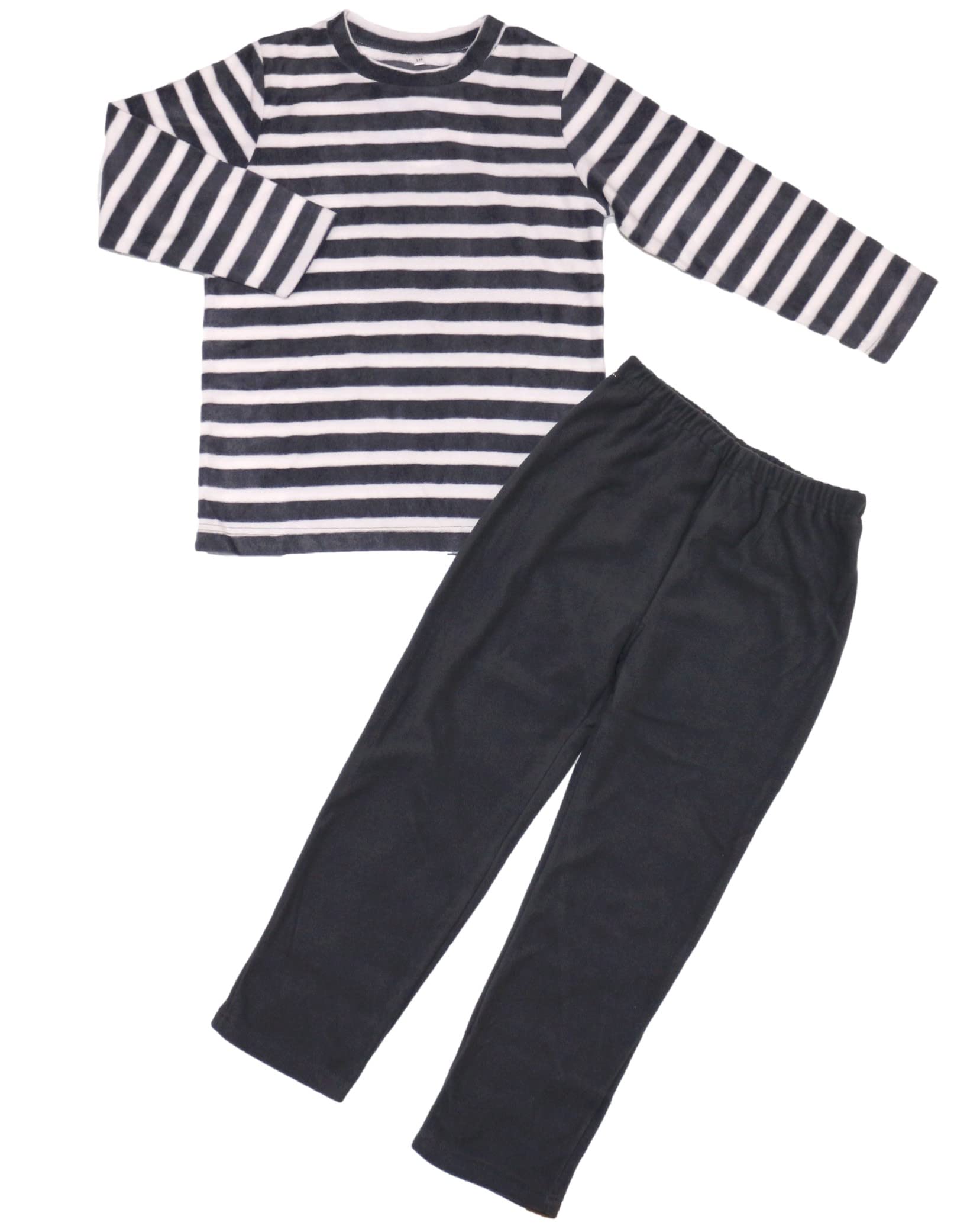 

Микрофлис Длинный Теплый и Размеры и Размер 160 см [карта доверия] Пижама для мальчиков, Рукав, Пушистый, На флисовой подкладке, 110, 120, 130, 140, 150, (Полосатый серый, 110)