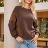 New Autumn and Winter Fashion Striped Color-blocking Round-neck Versatile Casual Long-sleeved Sweatshirt