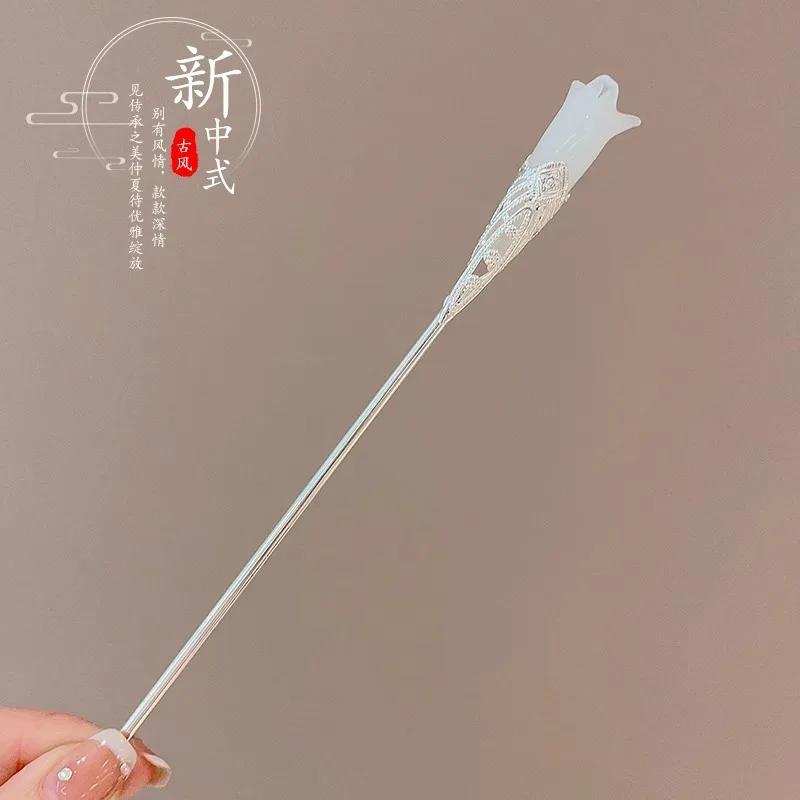 

Women Hairpin Hairneedle Elegant Chinese Style Hair Clip Tassel Hair Stick Traditional Floral Design Hairstyle Accessory Jewelry