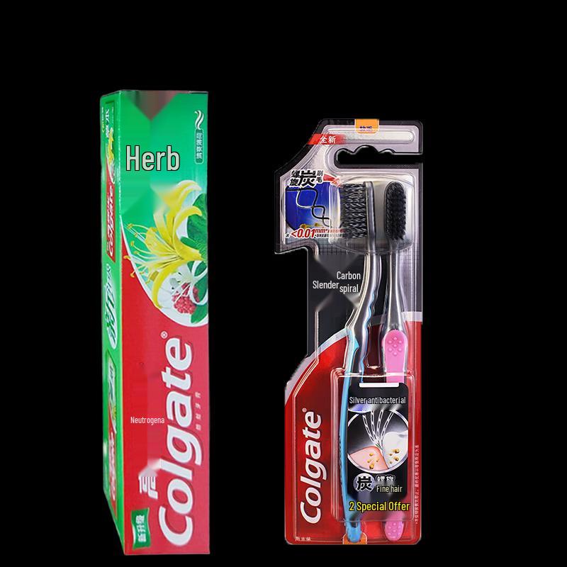 

Colgate Herbal Toothpaste & Slim Soft Charcoal Toothbrush Pack
