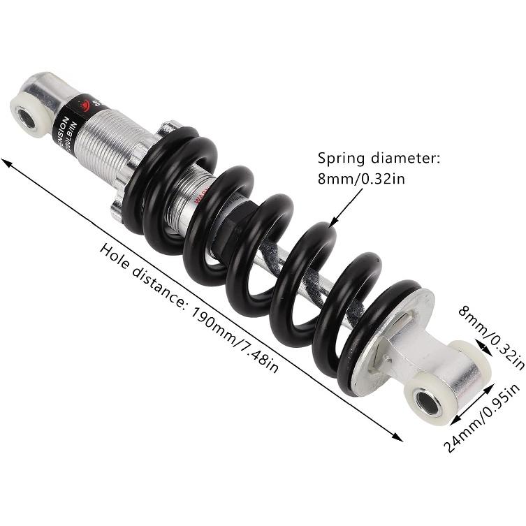 Shock Absorber Spring 190mm 1200LBS, Motorcycle Rear Suspension Shock Absorber Damper Struts Assembly for Dirt Bike ATV Kart