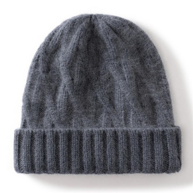 Cashmere Autumn and Winter New Unisex Cable Thick Casual Warm Ear Protection Coldproof Knitted Hat