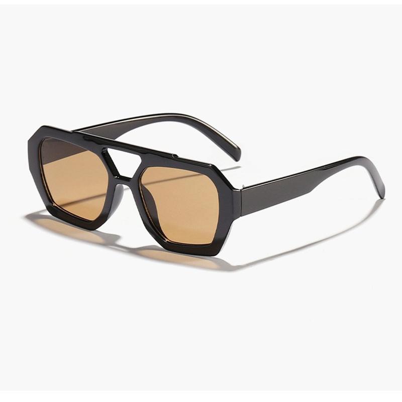 New High-End Influencer Same Style Irregular Sunglasses Unisex Street Shooting Sunscreen Sunglasses 8431 коричневый