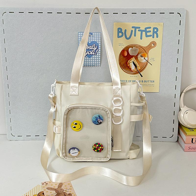 Mori Pain Bag Versatile Tote Bag ins Wind Transparent Shoulder Bag Women's Large Capacity Campus Student Versatile Messenger Bag