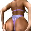 Shencai European & American Style High Waist Triangle Halter Bikini - Solid Color, Hot Seller X07