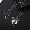 Sweater Chain Women'S High-End Sense Light Luxury Exaggerated Butterfly Necklace Jewelry Alloy Long Necklace