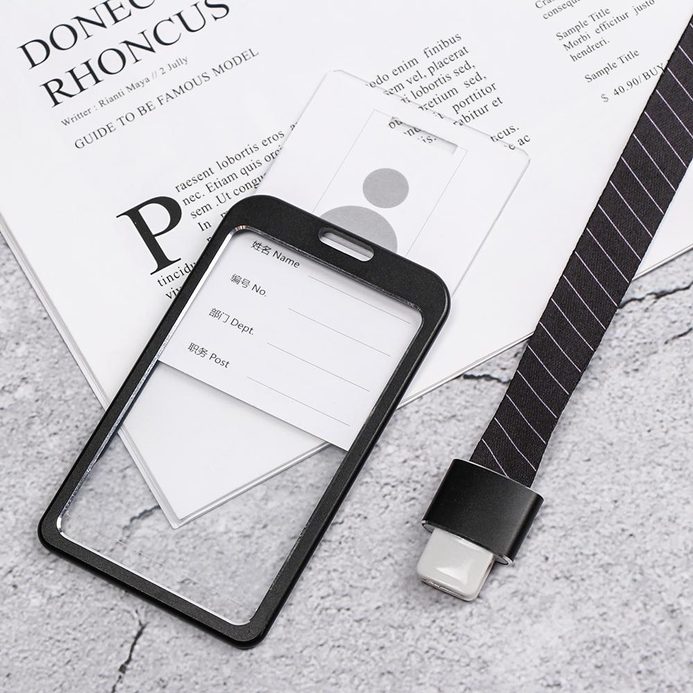 with Lanyards Waterproof School Office Supplies Badge Holder ID Card Case Credit Card Holder