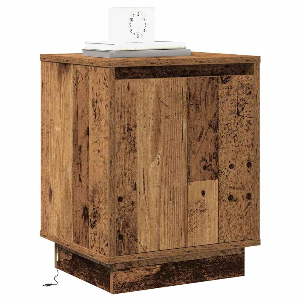Nightstand Reclaimed Wood Look 39 X 34.5 X 50 Cm Engineered Wood