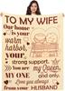 To My Wife Blanket from Husband Mothers Day Christmas Birthday Valentines Throw Blanket Gift Idea