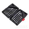 12PCS/Set Multifunctional Wrench Fixed Ratchet Quick Wrench Set Hardware Kit 72 Teeth 180 Degree Rotation