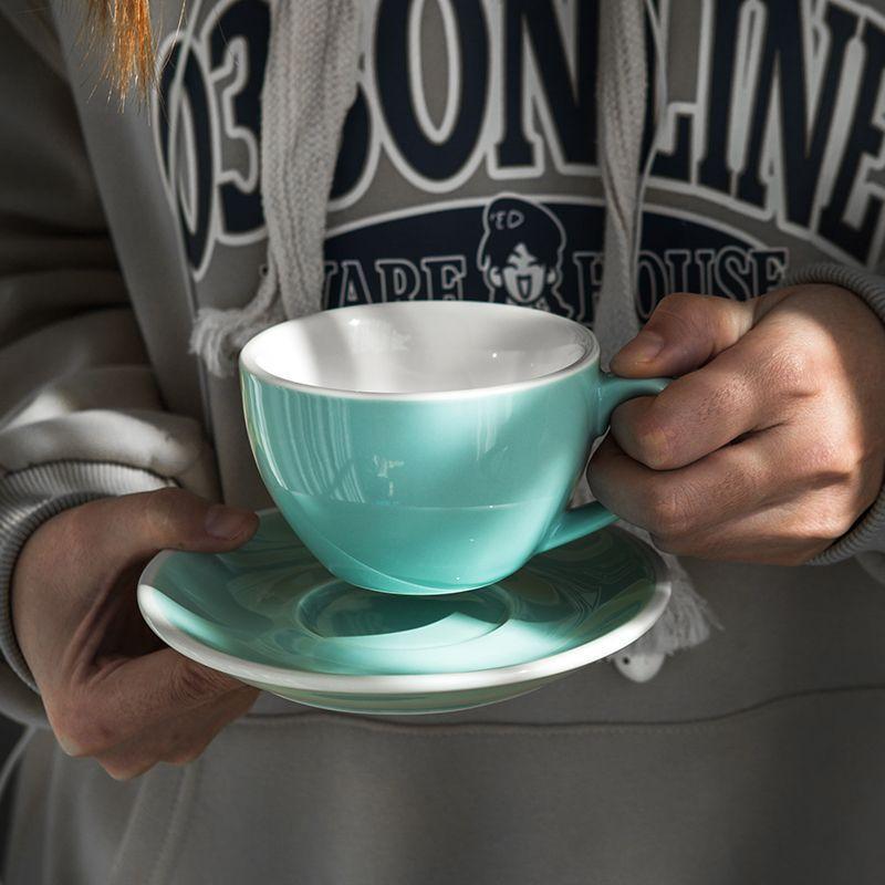 Barista empfiehlt Keramik Kaffeetasse und Untertasse Set 3. Generation verdickt caboo latte professionelle Latte Art Tasse 350