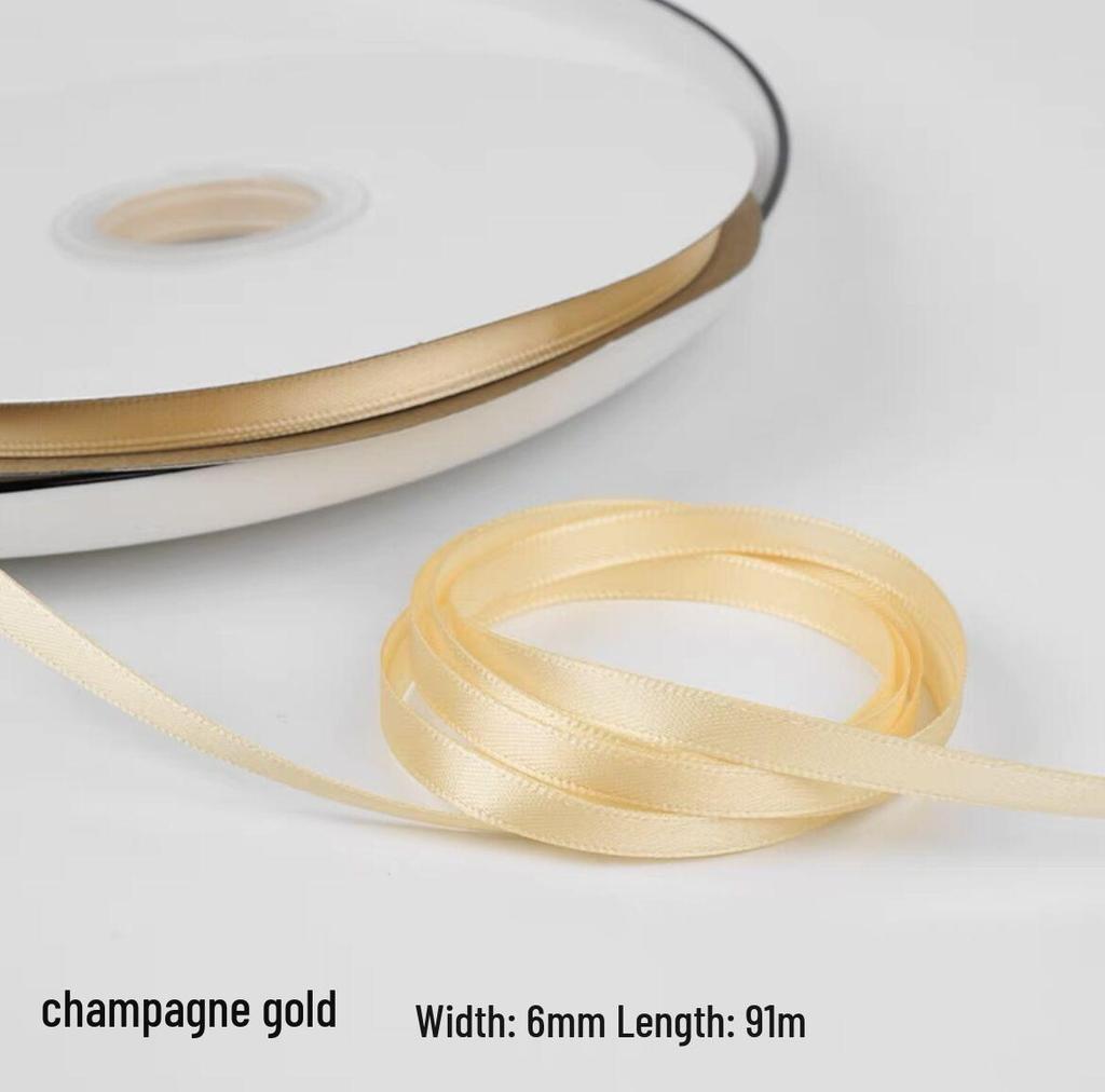 "0.6cm-1cm Poliestrowa Wstążka na DIY Kokardy, Bukiety i Pudełka na Prezenty"