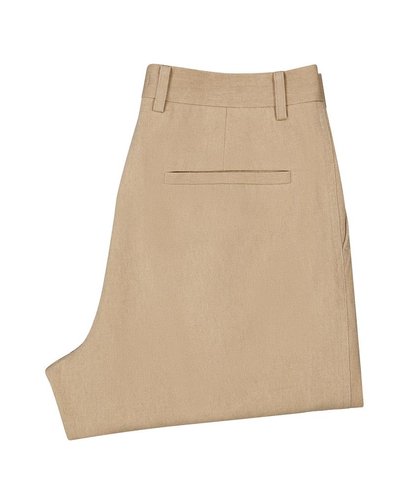 PRODESHIRT Vintage Cotton Pique Single-Pleat Pants (Sand Beige)