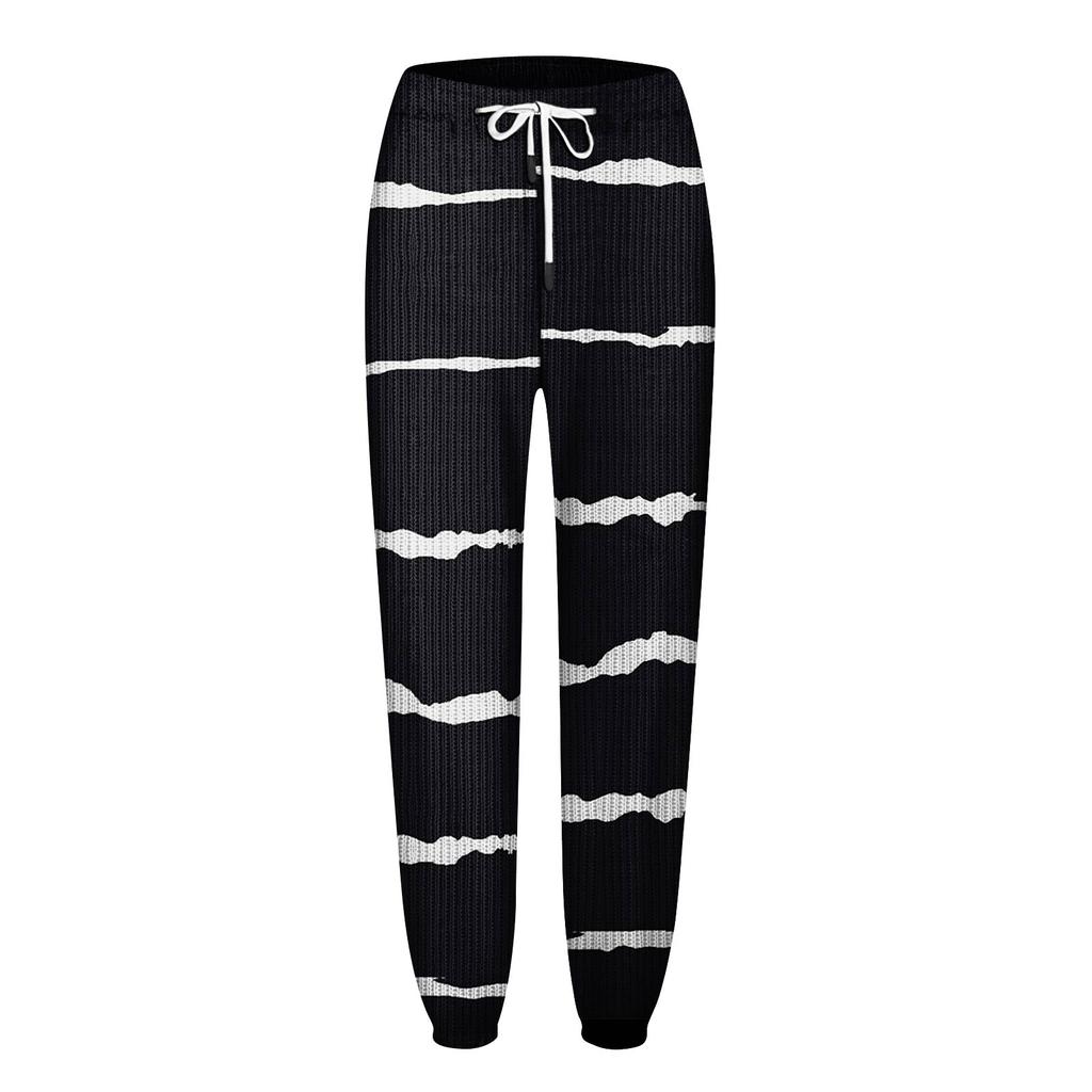 Fritidsbukser for kvinner Høyt midjebelte joggebukser med lommer