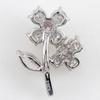 flour Brooch Pt900Platinum/diamond flour 3.5g Women Used