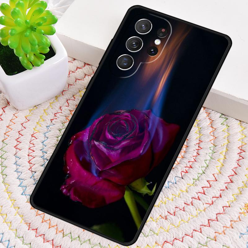 Burning Love Rose Phone Case for Samsung Galaxy Note 10 Pro S26 Ultra S23 S24 FE S25 S21 S22 PLUS Shockproof Cove