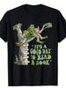 Men's ''It's A Good Day To Read a Book'' Retro Frog and Toad Graphic T-Shirt - 100%