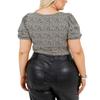 Brave Soul Womens/Ladies Leopard Print Plus Puff Sleeve Bodysuit