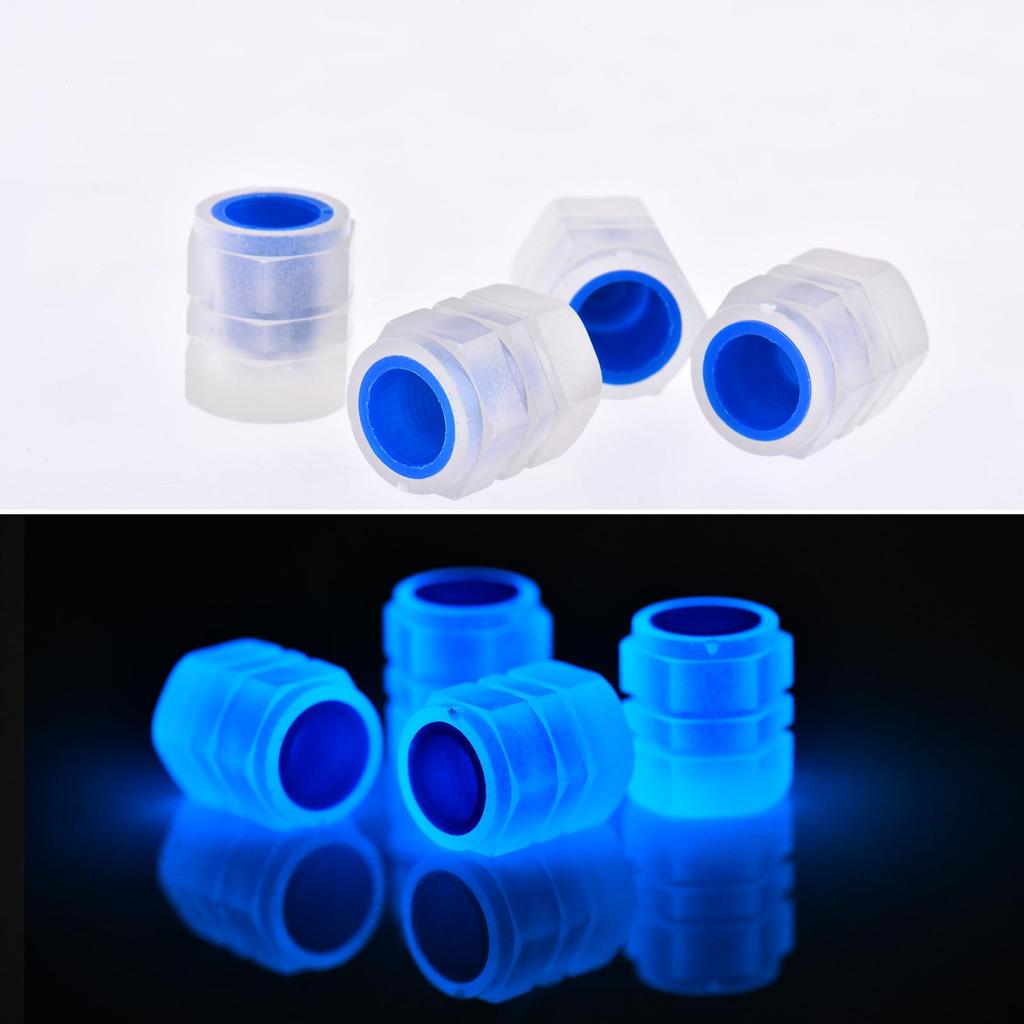 Luminous Valve Caps Fluorescent Night Car Tire Valve Caps Motorcycle Bike Glowing Decor Wheel Nozzles Tyre Caps Car Accessories
