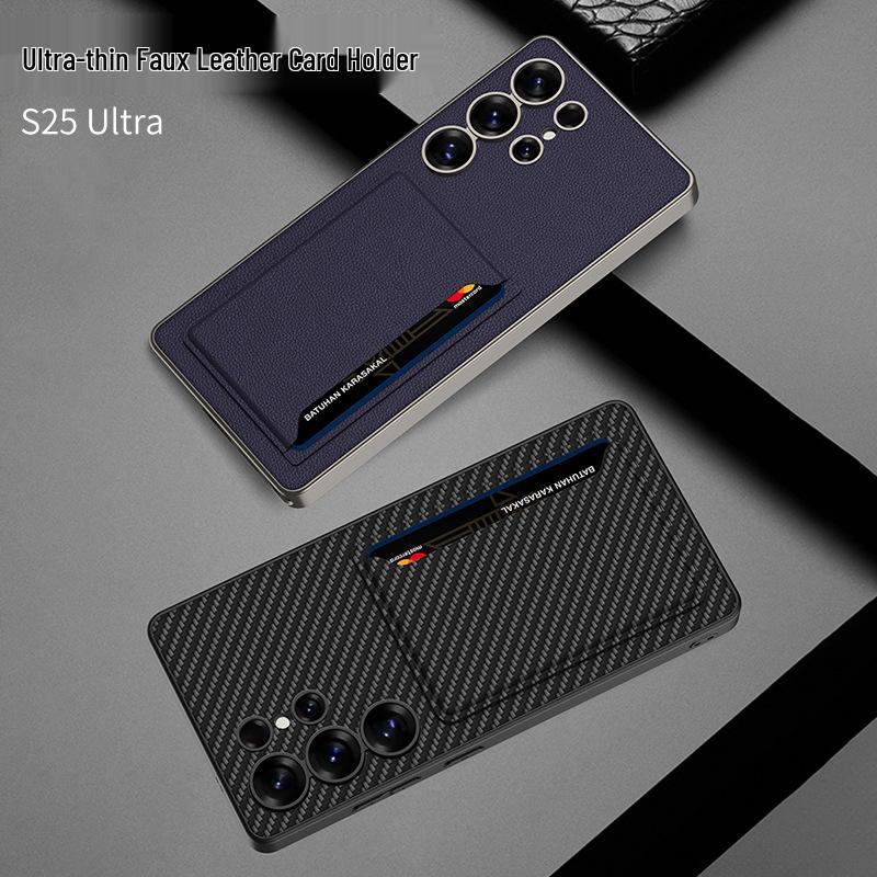 Samsung S25 Ultra High-End Business Leather Case with Card Holder & Stand