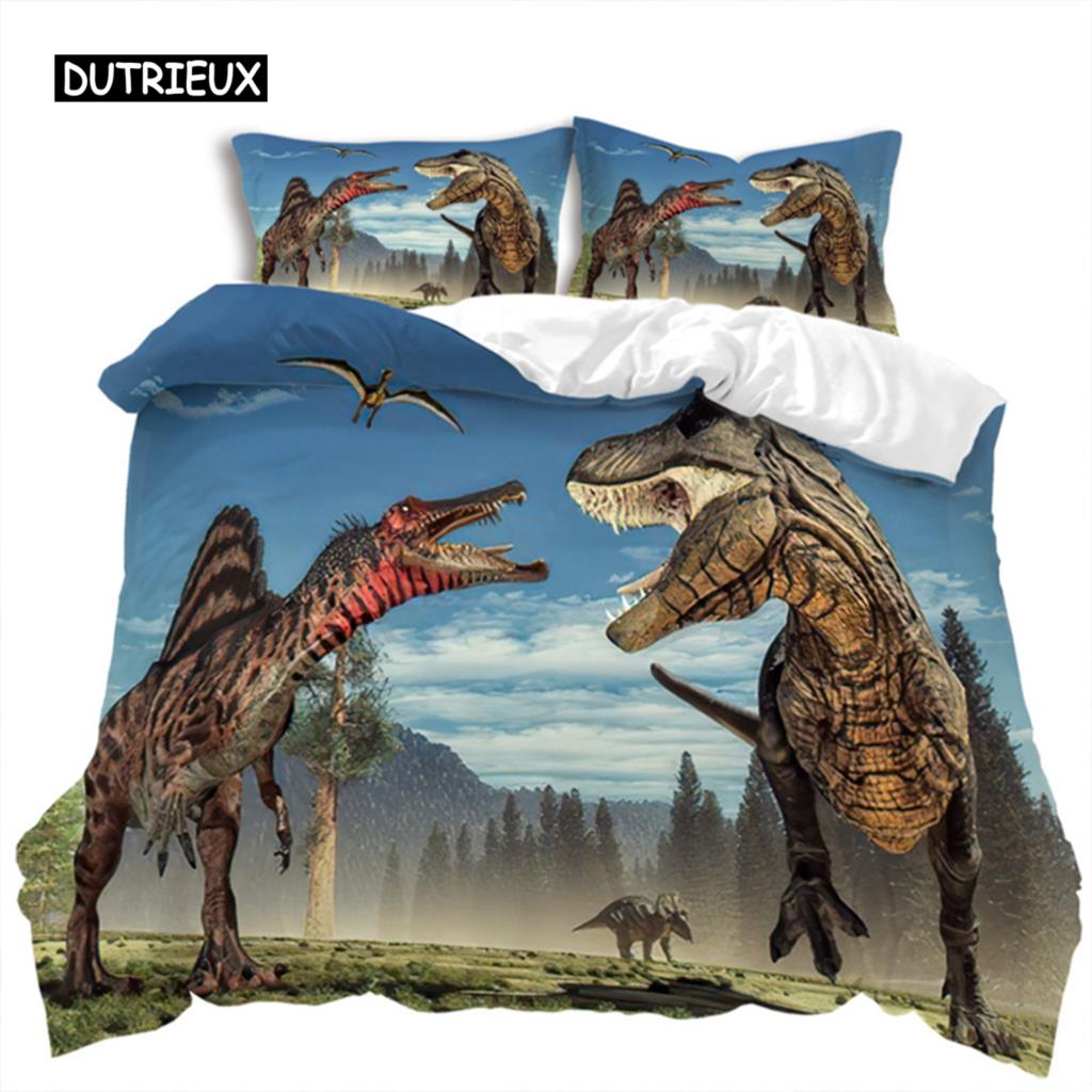 Duvet Cover Jurassic World Park Dinosaur Twin Double Microfiber Animal Comforter Cover  Dinosaur Bedding For Kids Teens Room