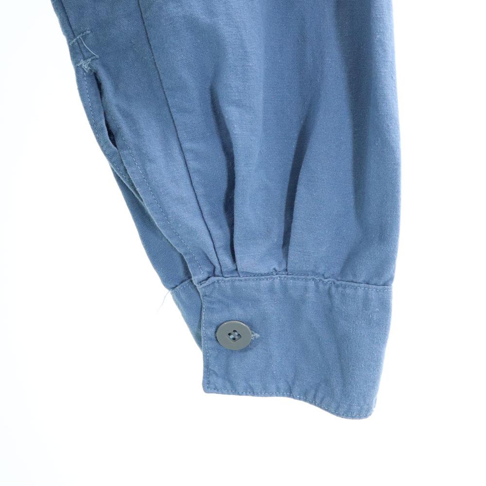 SWEDENISH ARMY 70s vintage Long sleeve Sleeping shirt 39 blue pullover Men's Used