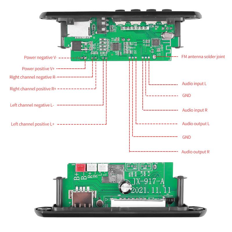 Bluetooth 5.0 12V 18V MP3 WMA Decoder Board Car Audio USB TF FM Radio Module Wireless MP3 Player with Remote Control Car kit