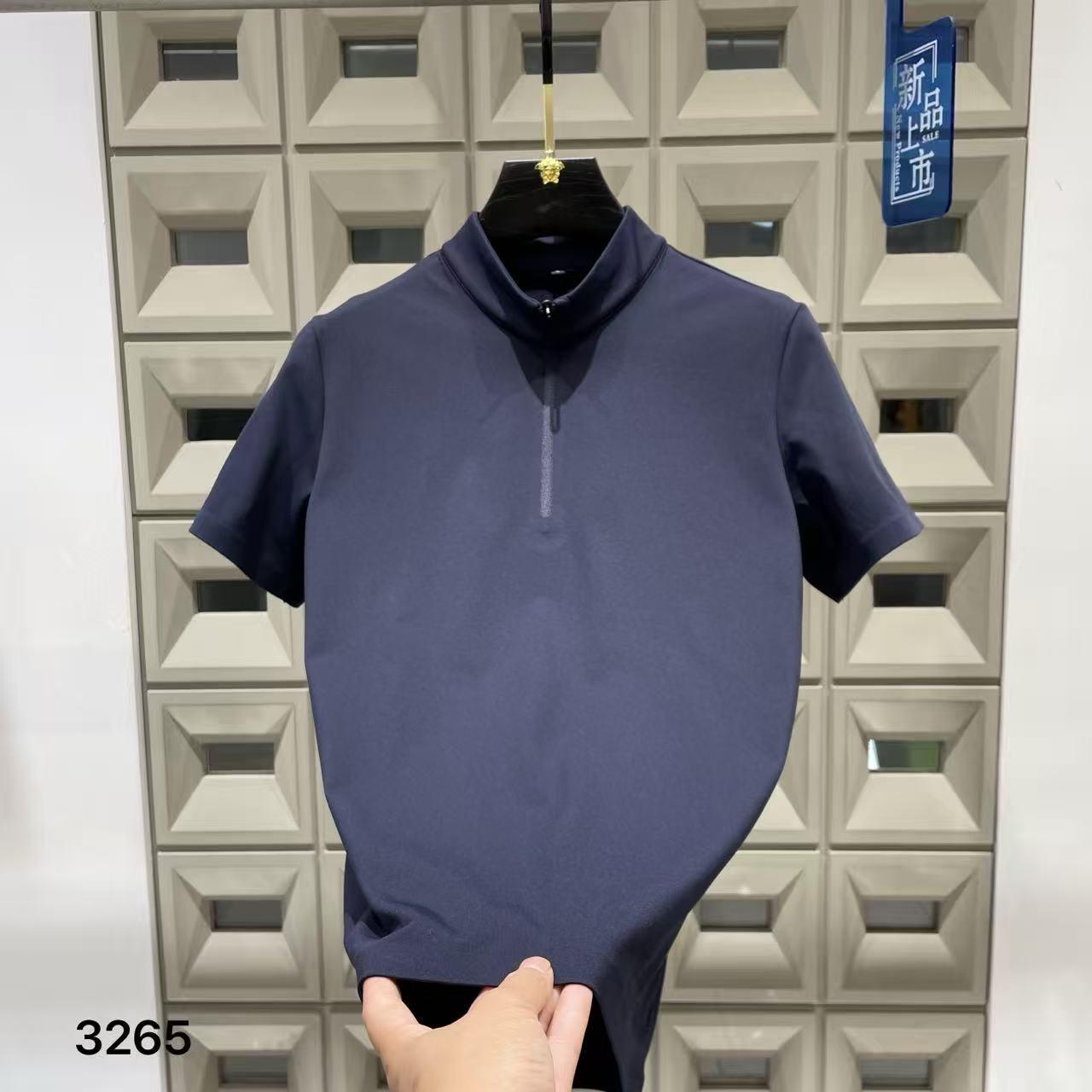 

Мужская футболка с воротником-стойкой, быстросохнущая, влагоотводящая, на молнии 3XL: 155-170 jin темно-синий