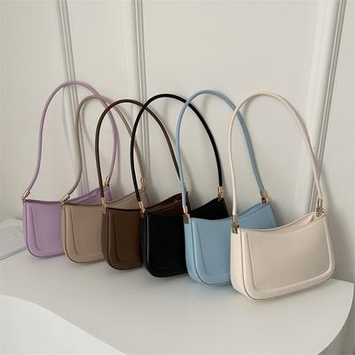 Retro Simple Spring Trend Sub-Shell Fashion Casual Solid Color Texture Underarm Women'S Bag