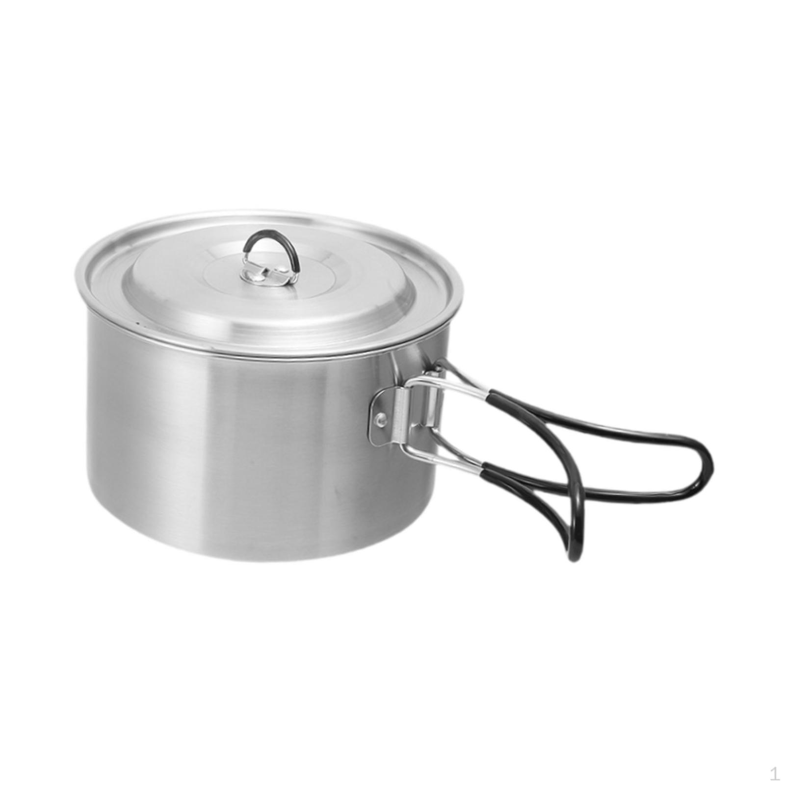 

Походный горшок Походный горшок для кипячения воды с антипригарным покрытием, легкий с крышкой для приготовления пищи на пляже Double Handle