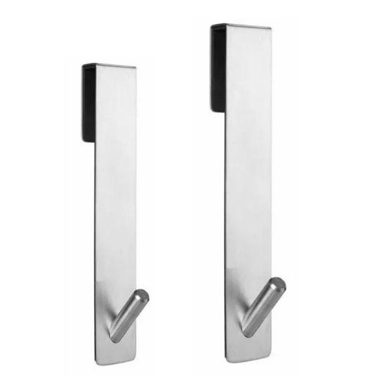 1/2Pcs Traceless Hook Frameless Glass Doors Up to 3/8 Inch Thick Shower Hook Stainless Steel Bathroom Towel Hook Bathrobe