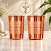 Set of 2 – 100% Pure Copper Tumbler 300ml | Ayurvedic Drinking Glass for Water | Handcrafted Copper Utensil for Daily Use