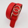 Creative Women's Gold Double Round Buckle Belt, Versatile Fashion Jeans Casual Trousers Belt for Women