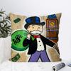 Game Dollar Alec Monopoly Man Pillow Case Square Pillow Bedroom Sofa Leisure Comfort Cushion Car Living Room Home Decoration