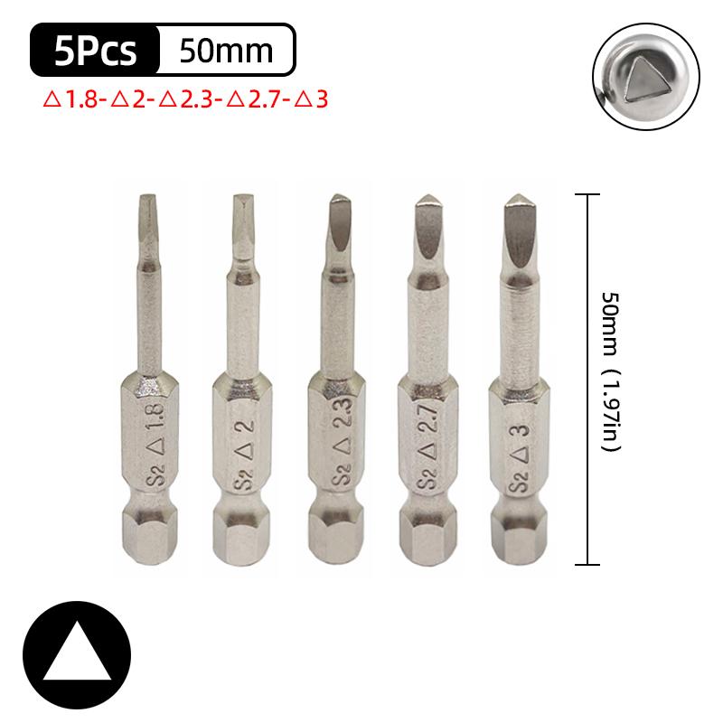 Triangle Head Screwdriver Bit Set Magnetic 1/4" Hex S2 Steel Security Triangular Screw Driver Bits Ratchet Wrench Hand Tools