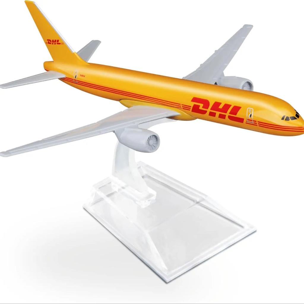 16cm B757 Simulation DHL Airways 1/400 Scale Metal Alloy Airplane Model With Aircraft Base Aviation Plane Model Room Ornament