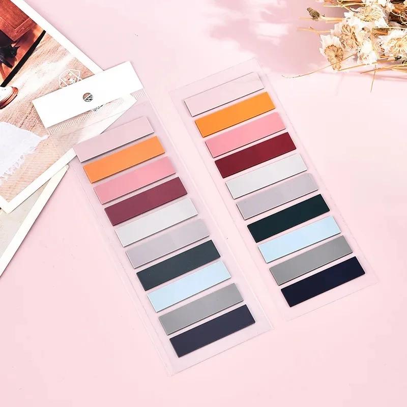 200 szt. Indeksowe Fajne Samoprzylepne Karteczki Szeroka Zakładka PET Artykuły Papiernicze Naklejki Uczniowie Wodoodporny Notatnik Zwykły Dziennik Notatnik w Czystym Kolorze