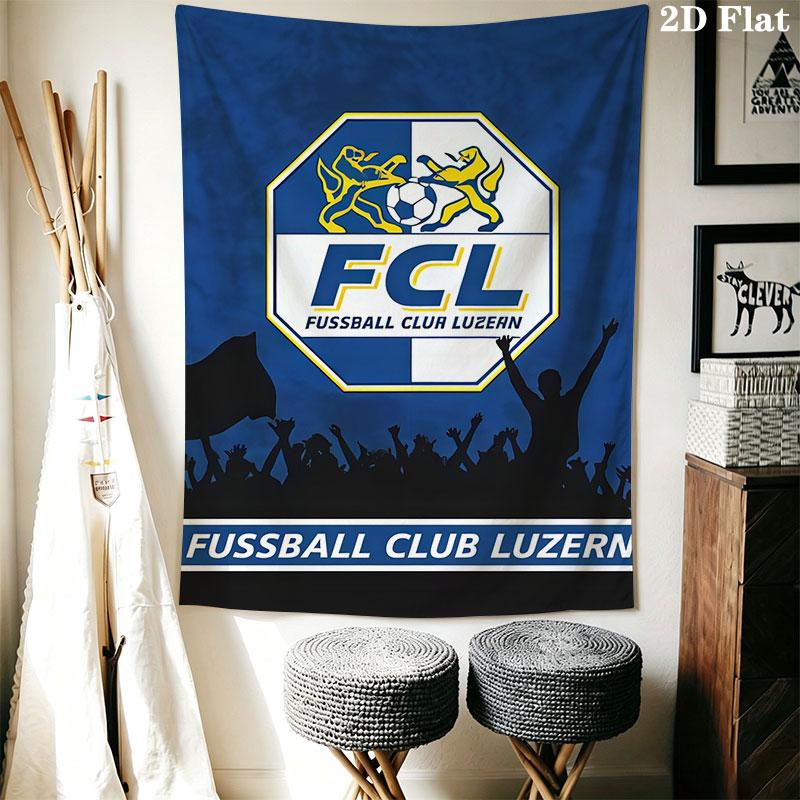 FC Luzern logo Wall Hanging Printed Fabric Blanket Decorative Tapestries for Bedroom Living Room Home Decor