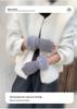 Women's Fluffy Winter Knit Gloves – Touchscreen, Half-Finger, Warm for Cycling