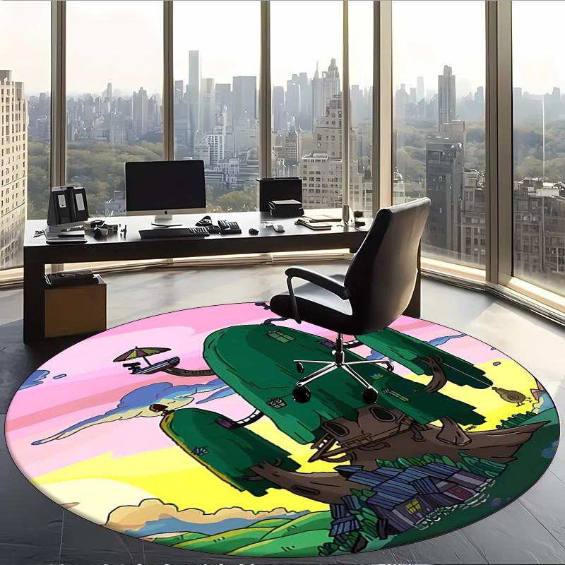 Adventure Time (5) Round Office Rug Decorative Floor Rug for Office Bedroom Living Room and Home Space