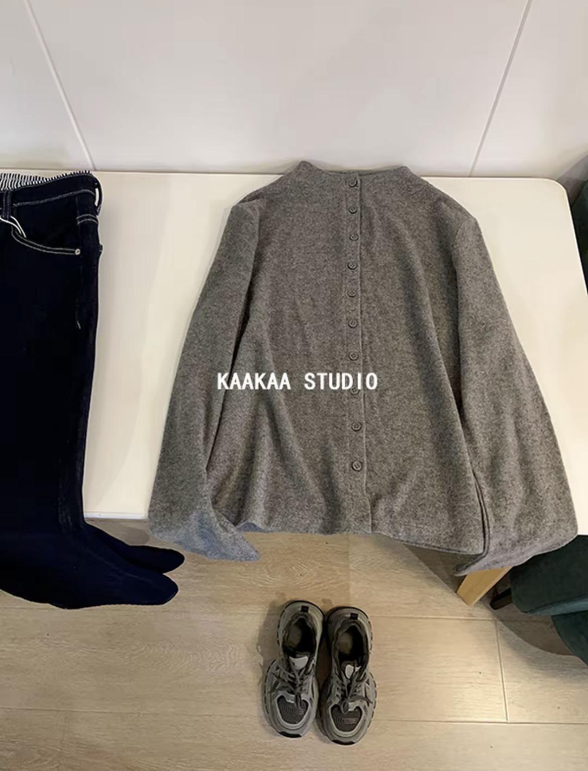 

Женский кардиган с длинным рукавом на пуговицах для весны и осени - Стройнящий, Универсальный, В стиле футболки с круглым вырезом L (105-125 jin)