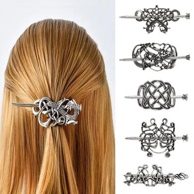 Hair Accessories Metal Silver Knot Viking Hair Clips Hair Stick Celtic Hairpins Hair Slide