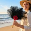 Handmade Craft Feather Rose Fan Soft Fluffy Chinese Hand Fan Fan  Party Occasions
